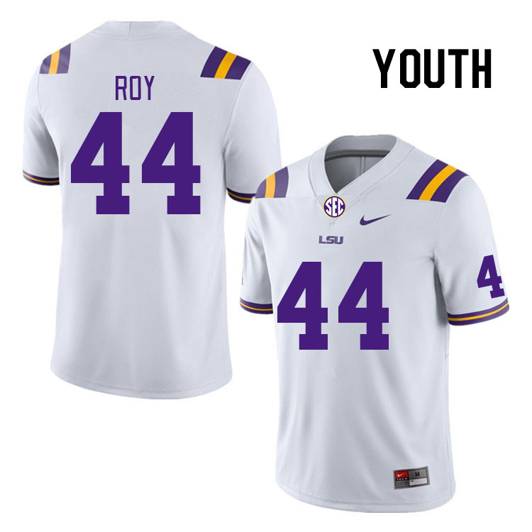 Youth #44 Slade Roy LSU Tigers College Football Jerseys Stitched-White